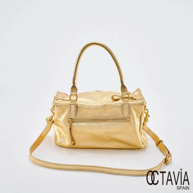 【OCTAVIA 8】雙11 OCTAVIA8 真皮- QUEEN  牛皮手提肩斜背單把空氣方包 - PARTY 金(OCTAVIA 8 真