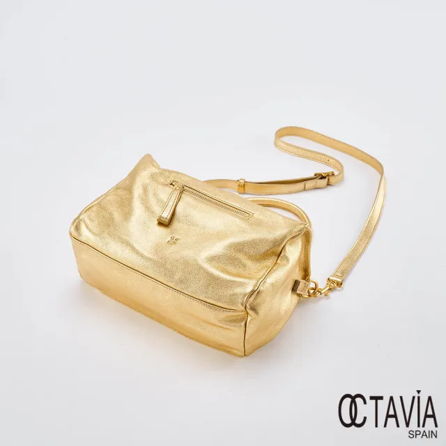 【OCTAVIA 8】雙11 OCTAVIA8 真皮- QUEEN  牛皮手提肩斜背單把空氣方包 - PARTY 金(OCTAVIA 8 真