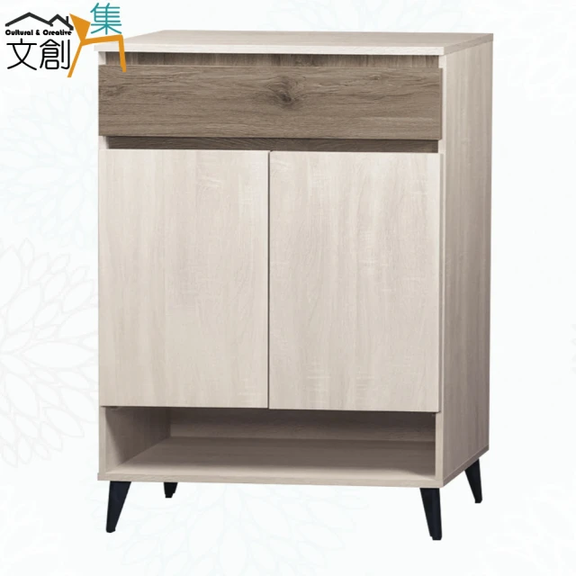 耐家 實木加寬版多功能鞋櫃 三門一抽 80*32*100cm