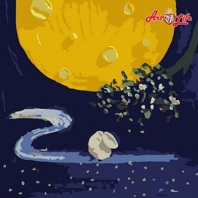 【ArtLife 藝術生活】DA3128奔月兔20*20CM(數字油畫 DIY DIY數字油畫 交換禮物 畫畫玩具)
