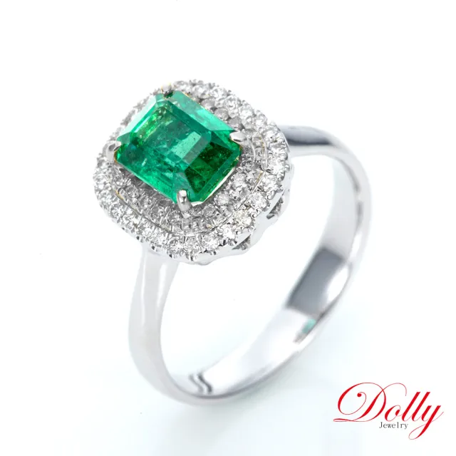 【DOLLY】14K金 天然哥倫比亞祖母綠1克拉鑽石戒指-003 高級訂製珠寶 浪漫質感 奢華送禮