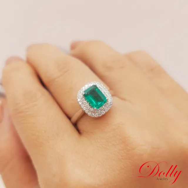 【DOLLY】14K金 天然哥倫比亞祖母綠1克拉鑽石戒指-003 高級訂製珠寶 浪漫質感 奢華送禮