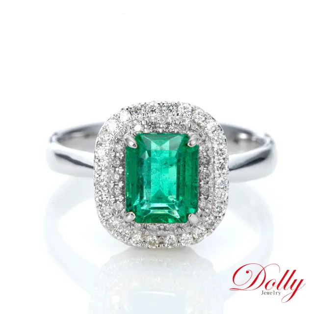 【DOLLY】14K金 天然哥倫比亞祖母綠1克拉鑽石戒指-003 高級訂製珠寶 浪漫質感 奢華送禮