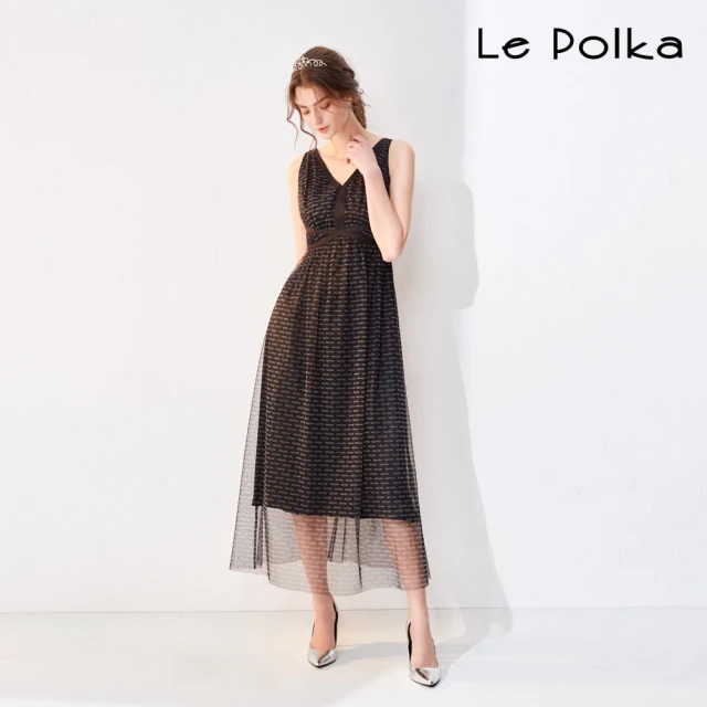 Le Polka 滿版印花輕禮服洋裝-女