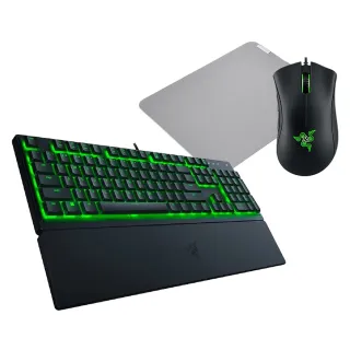 【Razer 雷蛇】滑鼠(黑)+滑鼠墊 組合★Ornata V3 X 雨林狼蛛 V3 X中文+煉獄 蛇標準版電競滑鼠(黑)+滑鼠墊M(