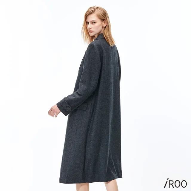【iROO】加長版西裝式大衣