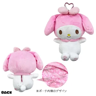 【小禮堂】雙11 Sanrio 三麗鷗 絨毛玩偶零錢包吊飾 - 全身款 Kitty 美樂蒂 酷洛米 人魚漢頓(平輸