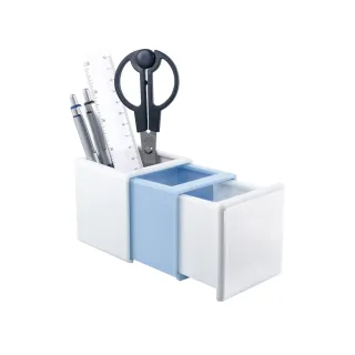 【O-Life】多功能收納盒(台灣製 收納盒 辦公用品 伸縮式筆筒 桌面收納)