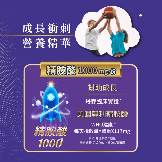 【neoangelac Plus 新安琪兒】買30包送15包★臻護兒童成長素超能1000_26gx30包 (精胺酸1000 / 高鈣 /DHA)