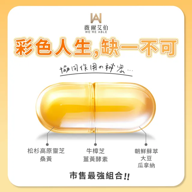【薇爾艾伯】牛樟芝薑黃精選頂級雙芝配方 牛樟芝 子實體 5入組(150粒/盒 熬夜 體力 術後補養)