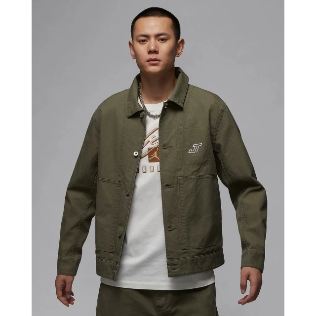 NIKE 耐吉 喬丹 休閒外套 工裝外套 男款 AS M J CHICAGO JACKET JT 綠色(HM3881222)