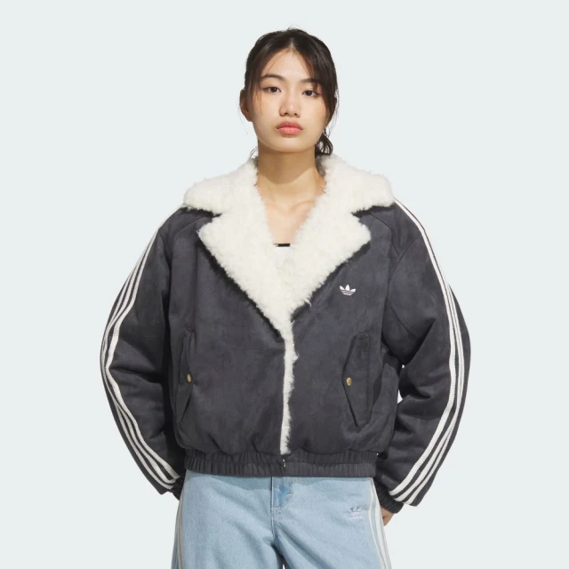 adidas 愛迪達 外套 女 運動立領外套 寬鬆 三葉草 亞規 RS W JACKET PAD 黑白 JL8438