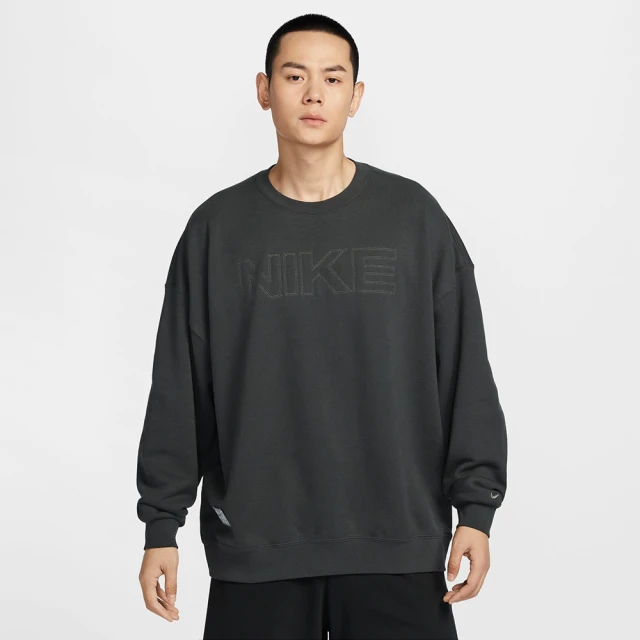 NIKE 耐吉NIKE 耐吉 長袖上衣 男 大學T 寬鬆 毛圈布 AS M NK CLUB FT OS CREW GCEL 灰 HV8225-070