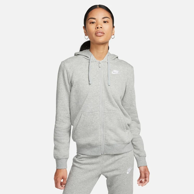 NIKE 耐吉 外套 女 運動連帽外套 刷毛 AS W NSW CLUB FLC FZ HOODIE ST 灰 DQ5472-063