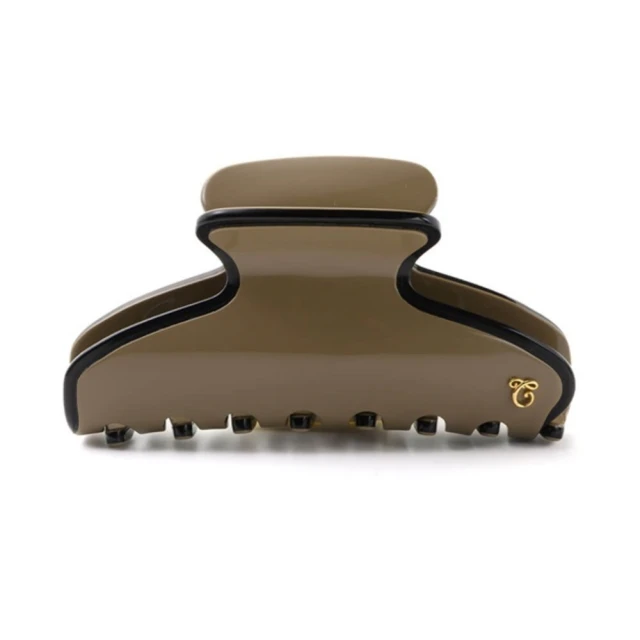 Complex Biz 典雅高貴 鯊魚夾 抓夾 咖啡色 黑邊