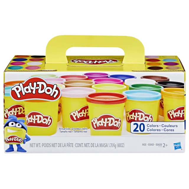 【PLAYDOH 培樂多】黏土補充罐系列-繽紛20色無毒黏土組 A7924(小孩幼兒兒童玩具/益智玩具/兒童手作/禮物)