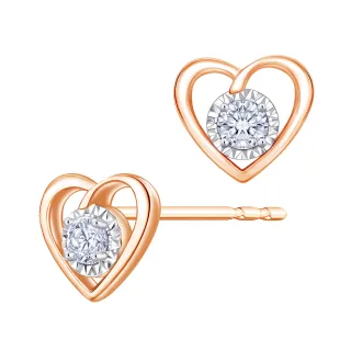 【Just Diamond】鎮金店 18K玫瑰金 Dreamy 心型 鑽石耳環