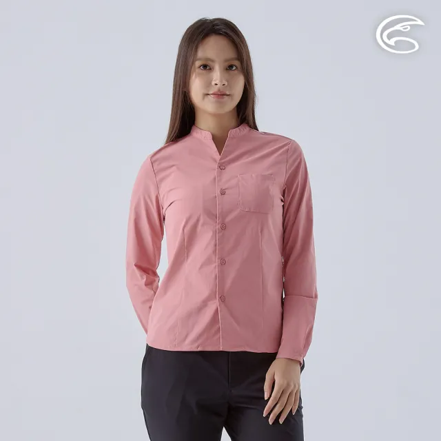 【ADISI】女UPF50+透氣快乾長袖襯衫 AL2411018 藕荷色 S-2XL(抗UV 彈性 吸濕 速乾 輕薄 休閒上衣)