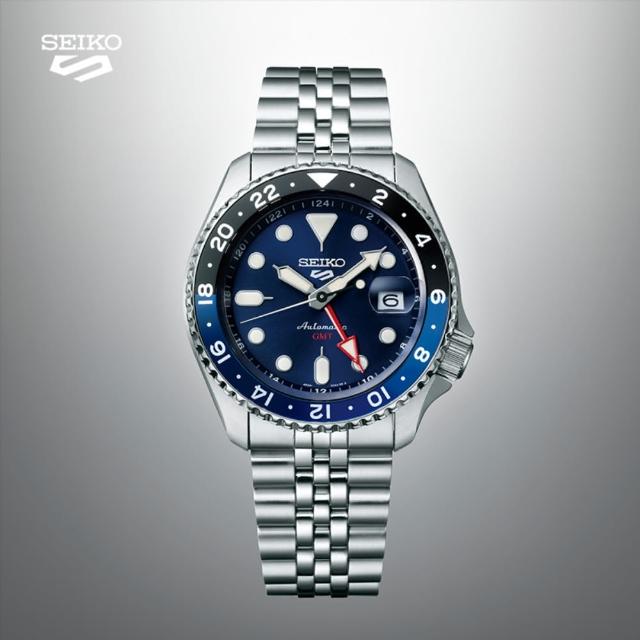 【SEIKO 精工】GMT 兩地時區機械錶/藍42.5mm(SSK003K1/4R34-00A0B)