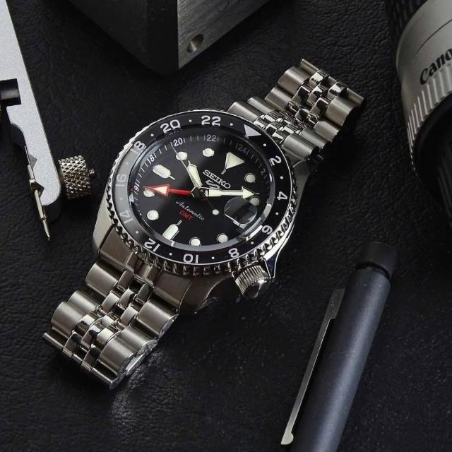 【SEIKO 精工】5 Sports系列 GMT機械腕錶/黑x銀42.5mm(SSK001K1/4R34-00A0D)