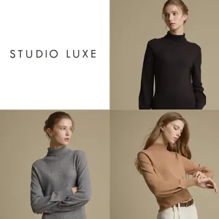 StudioLuxe 洗練高領羊絨混紡毛衣(U)