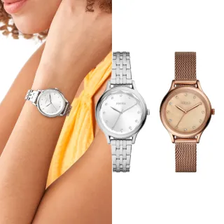 【FOSSIL】Laney系列 經典都會知性女錶 不鏽鋼鍊帶/米蘭錶帶指針手錶 34MM (多色可選)