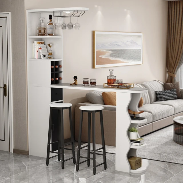 楚棠家具旗艦店 吧臺桌高腳桌椅組合長160公分+3把椅子/預