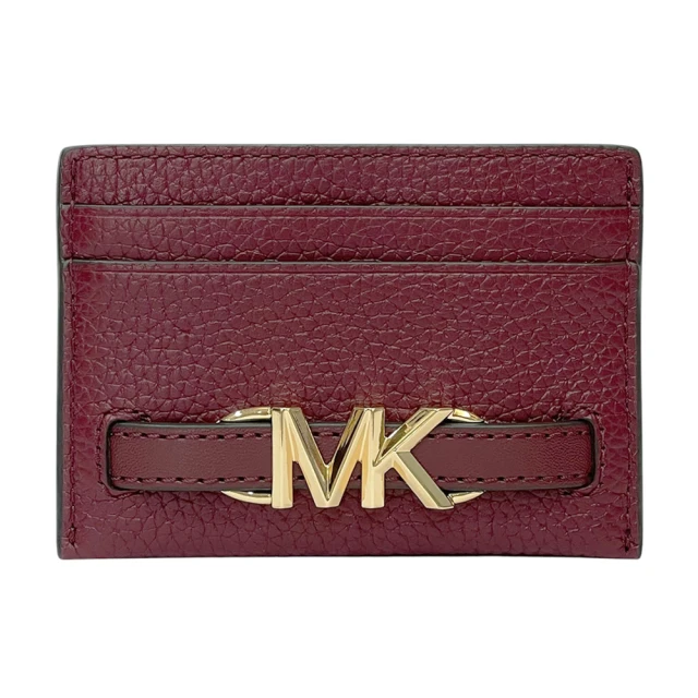 Michael Kors Reed系列黑櫻桃mk logo信用卡夾包(35S3G6RD3L-DARK CHERRY)