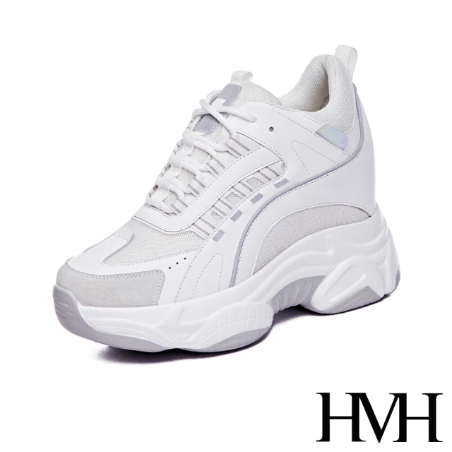 HMH 真皮休閒鞋 厚底休閒鞋/真皮異材質拼接潮流厚底內增高