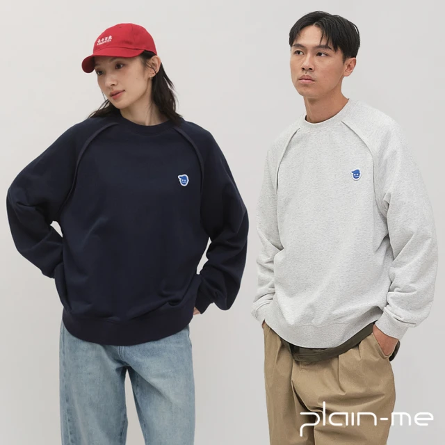 plain-me 小P日常寬鬆大學Tee PLN0069-251(男裝 女裝 大學t 長袖 休閒上衣)