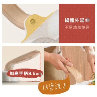 【鼎匠】升級加深★大容量雞蛋漢堡鍋 早餐煎鍋 4孔圓型麥飯石不沾平底鍋(米白四格煎荷包蛋器模具IH電磁爐)