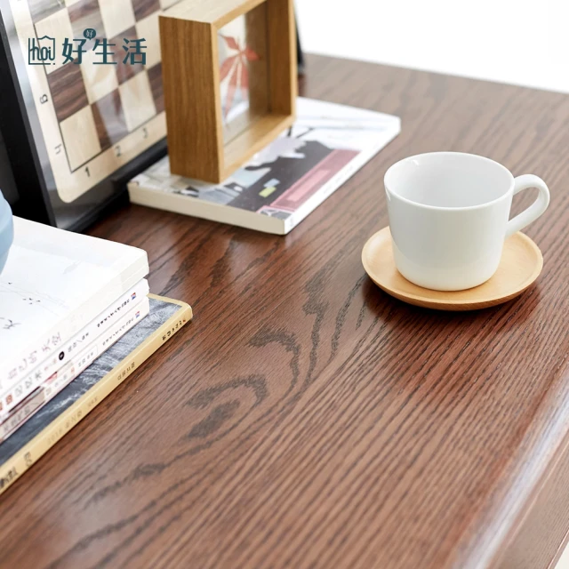 hoi! 好好生活 預購★源氏木語布拉格橡木胡桃色單抽書桌0.6M+置物架 H84X10