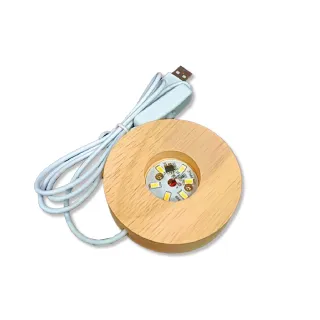實木燈座 暖光 白光 三色 彩色光 10cm(5入)
