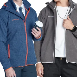 【戶外趣】男加厚款極地蓄熱保暖天鵝絨厚刷連帽外套(DM2203 深藍/深灰)