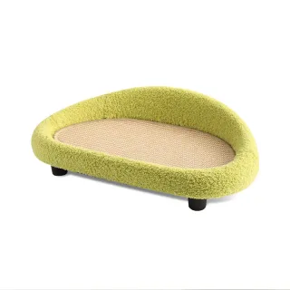 【舒福家居】朵喵喵貴妃沙發床 貓抓板一體式兩用睡床 耐抓不掉屑(寵物傢俱/貓床/貓咪磨爪神器-青檸色)