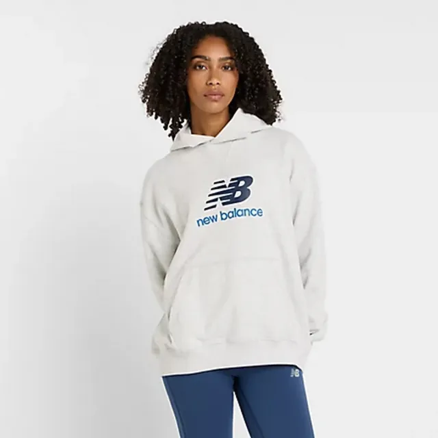 【NEW BALANCE】NB 連帽上衣 長袖連帽上衣 帽T 女款 白色(WT51501AHH-F)