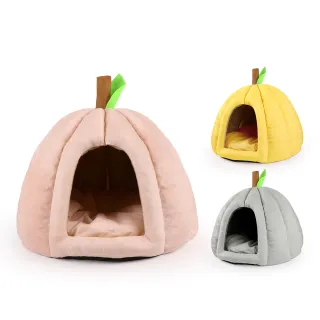 【貓本屋】南瓜造型 半封閉 保暖寵物窩(L號)