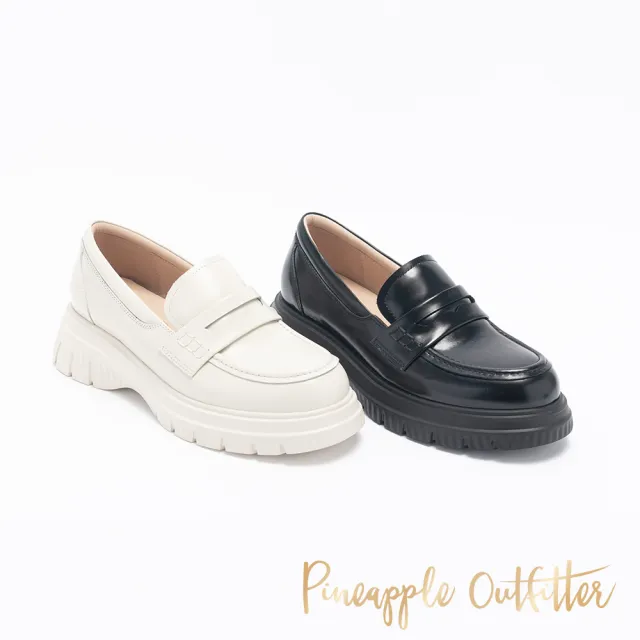 【Pineapple Outfitter】ELIUD 經典素面厚底樂福鞋(白色)