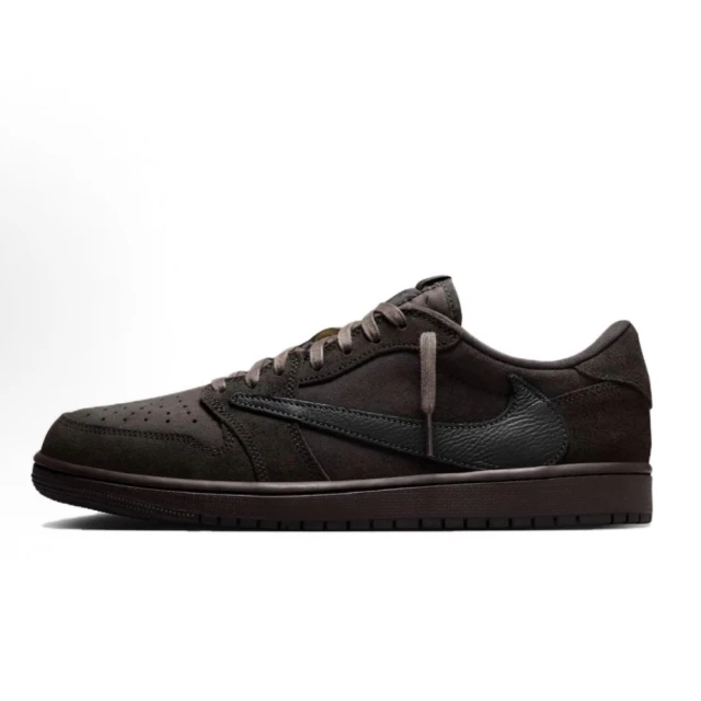 NIKE 耐吉 Travis Scott x Air Jordan 1 Low Velvet Brown 聯名倒鉤 聯名款 休閒鞋 男鞋 DM7866-202