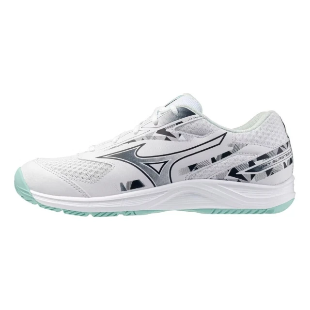 MIZUNO 美津濃MIZUNO 美津濃 Sky Blaster 男 羽球鞋 寬楦 支撐 抗扭 瞬移 白 黑綠(71GA253313)