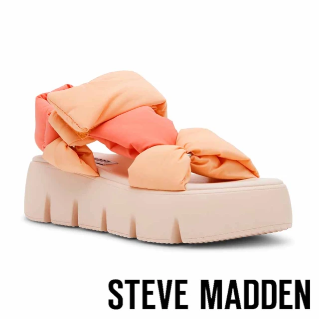 steve madden BONKERS 布面粗帶厚底涼鞋(橘色)