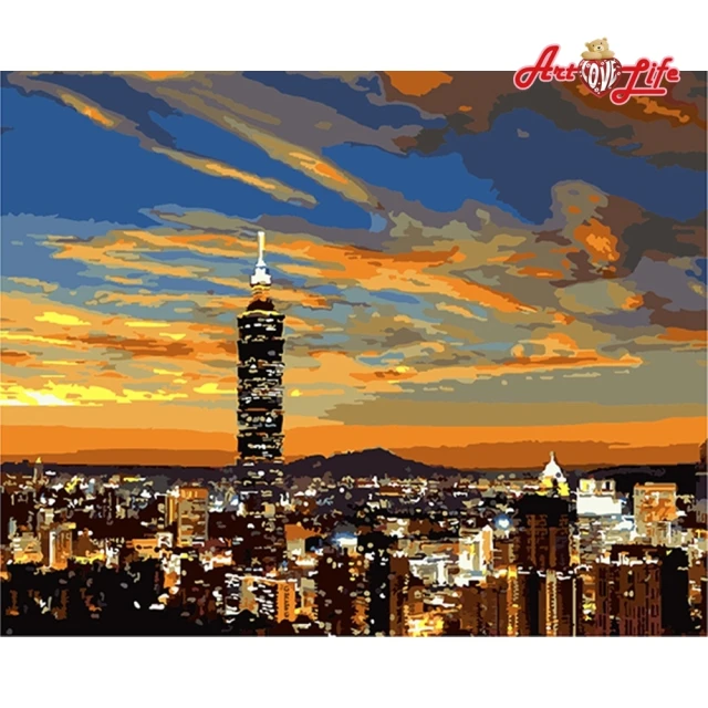 【ArtLife 藝術生活】TW001台灣風情誌–台北10140*50CM(數字油畫 DIY DIY數字油畫 交換禮物 畫畫玩具)