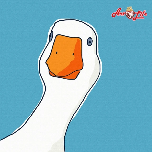 【ArtLife 藝術生活】DA3430呆頭鵝20*20CM(數字油畫 DIY DIY數字油畫 交換禮物 畫畫玩具)