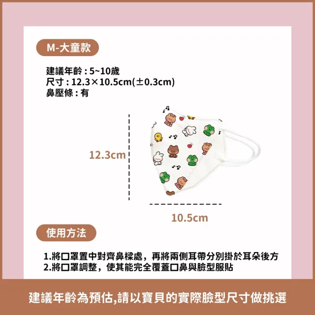 【ataraxis 興安】兒童3D立體醫用口罩-LINE FRIENDS minini款4盒組(中童口罩｜大童口罩｜30入/盒)