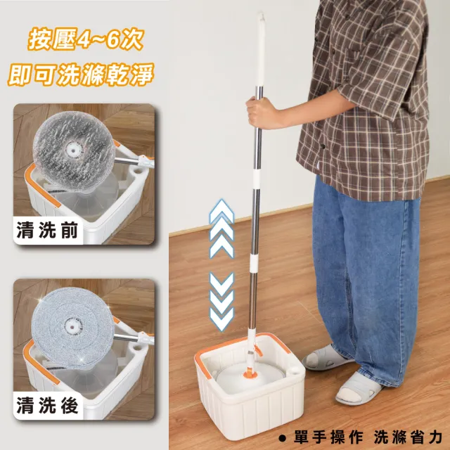 【ONE HOUSE】輕清拖 淨汙分離圓形旋轉拖把組-配件 圓形拖把布(5入)