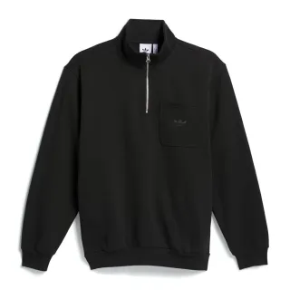 【adidas 愛迪達】H Shmoo 1/4 Zip 男 長袖上衣 休閒長袖 小高領 半拉鍊 黑(IZ4870)