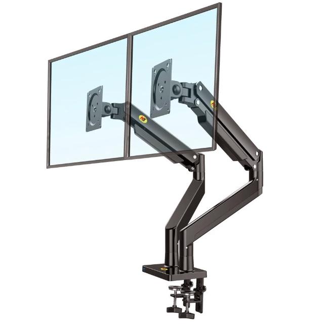 【NORTH BAYOU】桌上型氣壓式鋁合金雙屏 雙螢幕 顯示器支架(NB G32)