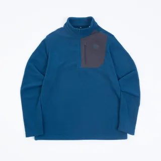 【ADISI】男半門襟OceanPure溫控消臭抗靜電保暖衣 AL2421041 板岩藍 S-3XL(刷毛 快乾 抑菌 海洋紗 環保紗)