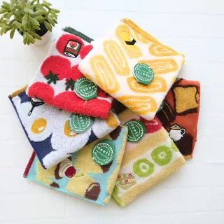 【GuuGuu】今治早安緹花刺繡手帕三入組(吸水親膚/可愛刺繡/掛環設計/日本製)