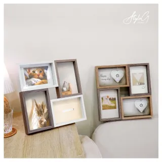 【STYLE_G時代家居】立體木紋撞色4入相框組-多款任選(相框桌立相框組合相框)